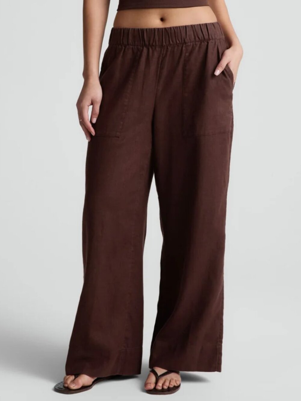 Beyond Yoga Linen Pants in Iced Mocha